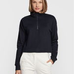 Tommy Hilfiger, Bluza crop de casa cu fenta cu fermoar, Bleumarin, L