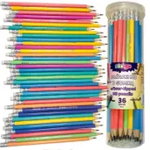 Set 3 creioane HB pastel cu radiera neon | Strigo, Strigo