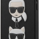 Husa de protectie pentru iPhone 12/12 Pro Karl Lagerfeld, negru, piele, 6,1 inchi