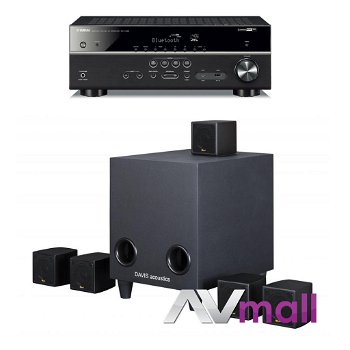 Pachet Receiver AV Yamaha RX-V485 + Sistem de Boxe 5.1 Davis Acoustics Cinestyle
