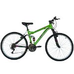 Bicicleta MTB Velors 2660A, suspensie dubla, roata 26", frana V-Brake, 18 viteze, verde/negru, VELORS