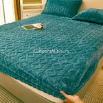 Cearsaf cu elastic COCOLINO 180x200x25cm 2 fete de perne Jojo Home model Tricotat Turquoise, JOJO Home