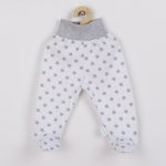 Pantalonasi cu botosei, Marime 56, Din bumbac 100%, New Baby, Classic II Grey with stars