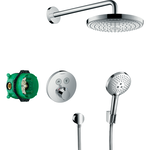 Sistem de dus incastrat cu suport si baterie termostatata, crom, Hansgrohe Raindance Select S