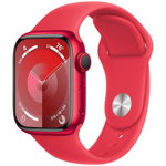 Apple Watch S9, GPS, Carcasa Red Aluminium 45mm, M/L, Red Sport Band, Apple