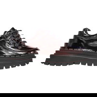 Skechers, Ghete de piele ecologica lacuita cu garnitura de blana sintetica, Visiniu, 35