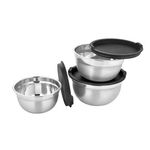 Set 3 caserole de Inox cu Capac Plastic ,Grunberg