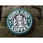 PATCH CAUCIUC - GUNS AND COFFEE - COLOR, JTG