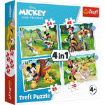 Puzzle Trefl 4 in 1, O zi minunata, Disney Mickey Mouse (35, 48, 54, 70 piese)