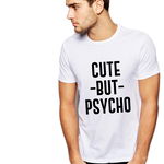 Tricou barbati alb - Cute but PSYCHO, THEICONIC