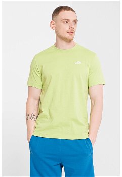 Nike, Tricou cu decolteu la baza gatului Sportswear Club, Verde marin