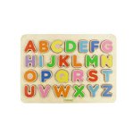 Puzzle 3D alfabet litere mari, din lemn, +3 ani, Masterkidz, Masterkidz