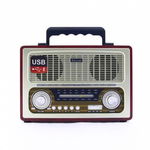 Radio Portabil, Putere 6W, FM/AM/SW1-2, Antena Retractabila, MP3 Player, AUX, USB, SD, microSD, Retro, Kemai