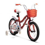 Bicicleta copii 4-6 ani Rich Baby R1608A, roti 16 inch, C-Brake, roti ajutatoare cu LED, Mov/Alb