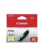 Cartus cerneala Canon CLI-551XL, yellow, capacitate 11ml, pentru Canon Pixma