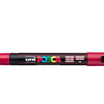 Marker UNI PC-3M 0. 9-1. 3 mm, rosu inchis, Posca, 