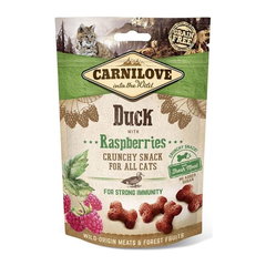Carnilove Crunchy Snack, Rață cu Zmeură, recompense funcţionale fără cereale pisici, imunitate, 50g, Carnilove