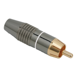 Mufa RCA tata contact aurit cablu 6mm cu inel alb, OEM