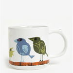 Cana alba cu print pasari - Family of Birds Coffee Mug, Magpie