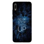 Husa Silicon Soft Upzz Print Huawei Y6 2019 Model Never Stop