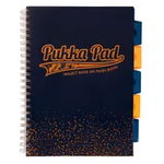 Caiet cu Spirala si Separatoare Pukka Project Book Blush, Matematica, A4, NAVY, 200 pagini