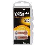 Baterii 312 ZA312 PR41 DURACELL auditive 1.45V ZINC-AIR 6buc, DURACELL