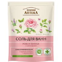 Sare de baie rejuvenanta cu uleiuri de patchouli si trandafir, Zelenaya Apteka, 500 gr, Zelenaya Apteka