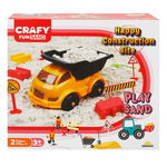 Set nisip kinetic, Crafy Fun Sand, Happy Construction Site, 12 piese, 500 g nisip, Crafy