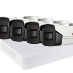 Kit de supraveghere video pentru exterior, 2 camere, 2 MP, IR 80 m, Safer, DVR 4 canale, Hikvision, KITSAF2X-PRO-5MP8036