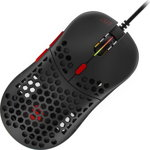 Mouse gaming SPC Gear LIX Plus, Ultrausor 59g, Structura Honeycomb, iluminare ARGB, cablu paracord, Negru, SPC Gear