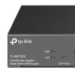 Router TP-Link TL-ER7206, Standarde si protocoale: IEEE 802.3, 802.3u, 802.3ab, interfata: 1x Fixed Gigabit SFP WAN Port, 1x Fixed Gigabit RJ45 WAN Port, 2x Fixed Gigabit RJ45 LAN Ports, 2x Changeable Gigabit RJ45 WAN/LAN Ports, flash: SPI 4MB + NAND 128, TP-Link