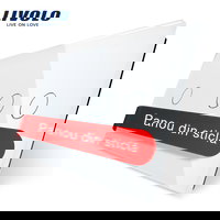 Panou intrerupator simplu + dublu + dublu + dublu cu touch LIVOLO din sticla (Gri), Livolo