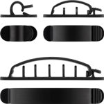 Cleme pentru gestionarea cablurilor Goobay, set 6 bucati, negru