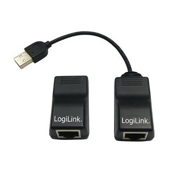 Dispozitiv de extindere semnal la distanta LogiLink UA0021D, USB - RJ45 , 0.35 m (Negru), LogiLink
