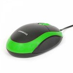 Mouse USB, Omega 41879 OM-06V, 1200 DPI, 95x57x33mm, cablu 110cm , negru cu verde