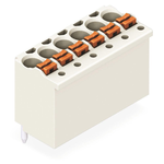 1-conductor THR female header; 1.0 mm Ø solder pin; straight; in tape-and-reel packaging; 1.5 mm²; Pin spacing 3.5 mm; 5-pole; 1,50 mm²; light gray, Wago