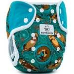 Bamboolik DUO Diaper Cover chiloței de protecție lavabili cu capse Otters in Love + Turquoise, Bamboolik