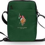 Geanta pentru notebook/tableta, U.S. Polo Assn, Embroidery Collection, 8 inch, Verde, Nylon, Curea reglabila