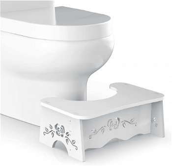 Scaun inaltator pentru toaleta Ellenge, lemn/plastic, alb, 43 X 17,5 X 28 cm
