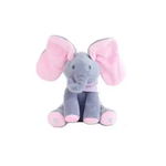 Jucarie interactiva elefant, peek a boo, canta si vorbeste, 30x15 cm, gri/roz, buz