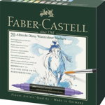 Marker solubil, 20buc/set, varf subtire + varf pensula, A.Durer, Faber-Castell, Faber-Castell