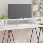 vidaXL Stand TV/Suport monitor, sticlă, alb, 80x30x13 cm