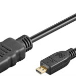 Cablu HDMI cu Ethernet - micro HDMI 1m V1.4 3D Ethernet ARC Full HD 1080p 24Hz Goobay, Goobay