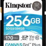 Kingston Canvas Go! Plus SDXC 256 GB clasa 10 UHS-I/U3 V30 (SDG3/256 GB), Kingston