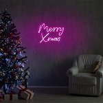 Lampa de perete Merry Christmas, Neon Graph, 43x33x2 cm, roz, Neon Graph
