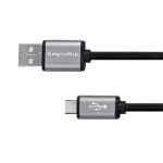 Nou! Cablu de date Kruger&Matz km1240, USB Type-C, 1.8m (Negru/Argintiu)