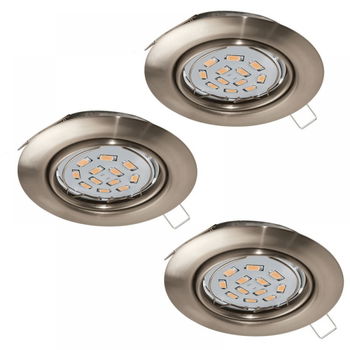 Set 3 spoturi incastrate Peneto GU10 3X5W nichel D87mm