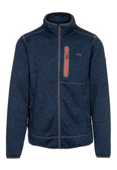 Trespass, Bluza sport cu aspect tricotat si fermoar Bingham, Albastru inchis, Bleumarin inchis, XL