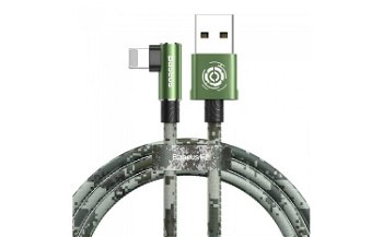 Cablu de date/incarcare Baseus, Camouflage Elbow USB / Lightning, 1.5A 2M, Verde, My Gsm 2000