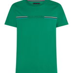Tommy Hilfiger, Tricou slim fit cu imprimeu logo, Verde